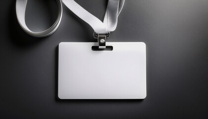blank white id card mockup with lanyard perfect for showcasing your design or logo