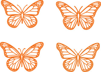 Monarch butterfly silhouette vector design