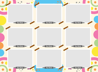 photo frame vector template with cute and abstract design