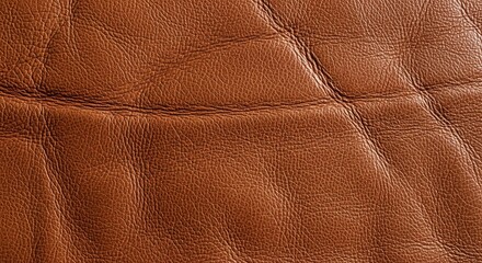 Fototapeta premium Luxurious Brown Leather Texture with Natural Grain and Soft Wrinkles