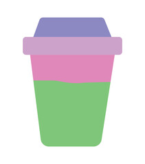 Colorful Flat Design Takeaway Drink Cup Icon for Coffee or Smoothies