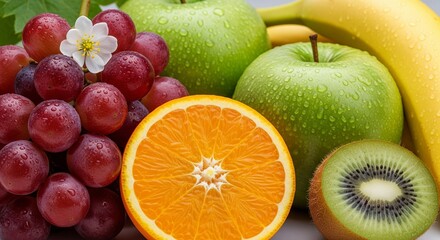 Vibrant Assortment of Fresh Fruits Displaying Natural Colors and Textures