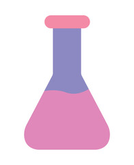 Colorful Flat Design Chemistry Flask Icon for Science and Laboratory