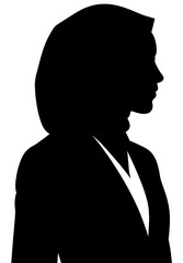 Business Woman Side Profile Silhouette Vector