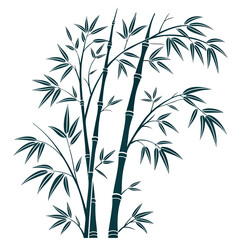 Elegant Bamboo Stalks and Leaves Vector Illustration