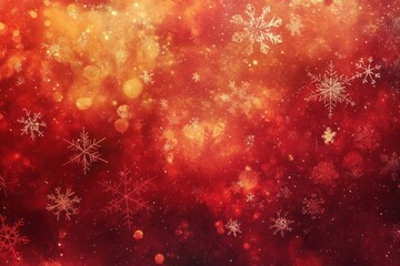 A vibrant red background snowflakes atmosphere christmas.