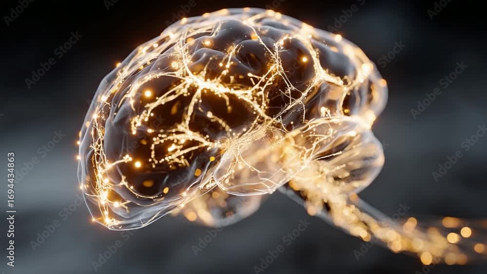 Poster brain connectivity visualization: a captivating digital rendering showcases the intricate neural pat