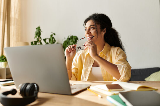 Freelance journey of a young professional woman in her modern home workspace