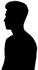 Male Side Profile Silhouette on Dark Background � Modern Minimalist Portrait