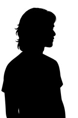 Right Profile Silhouette of Medium-Hair Man on Brown Gradient Background