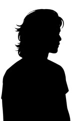 Right Profile Silhouette of Medium-Hair Man on Dark Gradient Background