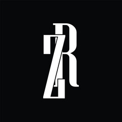 Initial letter ZR logo design 
