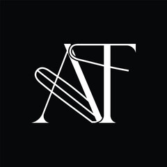 Initial letter AT logo design 
