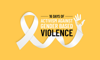 16 Days of Activism raises global awareness to stop gender-based violence, empower women, and support survivors.  Banner poster, social media, flyer and background design template. Vector illustration