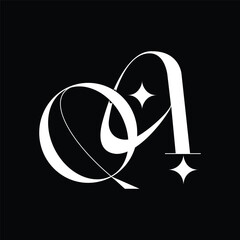 Initial letter QA logo design 
