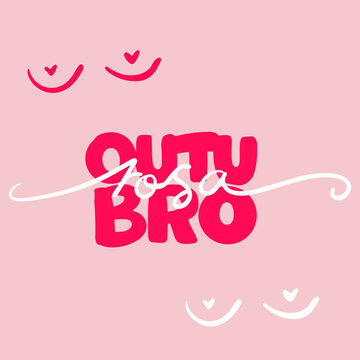 Outubro rosa lettering rosa e branco delicado e feminino para campanha
