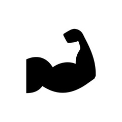 Creative muscular arm flex logo design strength training fitness gym emblem art