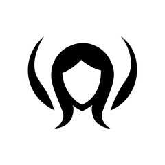 Elegant crowned female logo icon modern royal profile beauty queen vector design