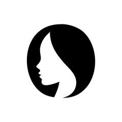 Minimal crowned lady silhouette logo design beauty fashion elegant royal vector