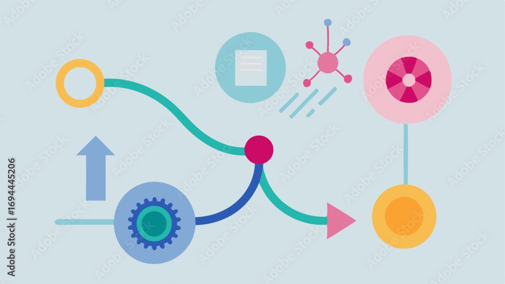 Poster blocking cancer pathways an infographic highlighting specific signaling pathways in cancer with a bl