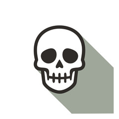 Black and white skull with gray shadow human skull