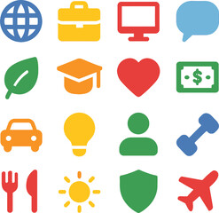 Universal and diverse concept icons