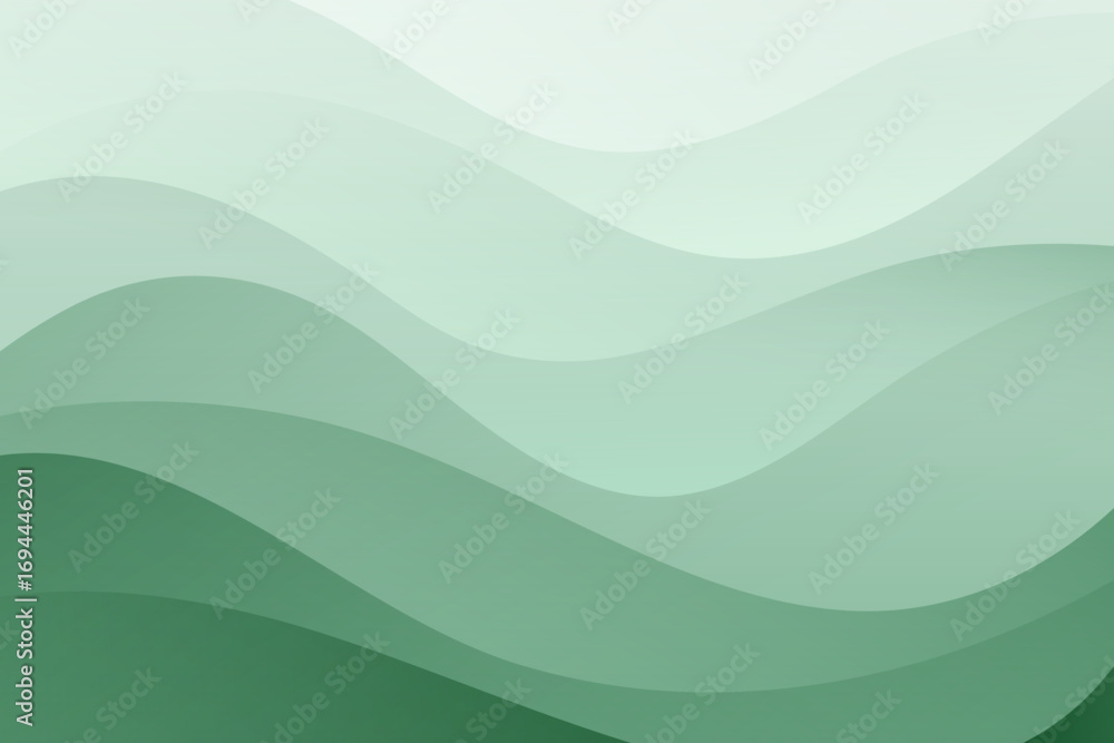 Wall mural dynamic green gradient transparent wave vector abstract background. premium eps10