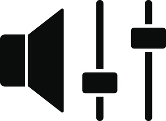 Adjusting volume regulator icon, design in trendy style. Audio controller solid flat icon. Vector illustration