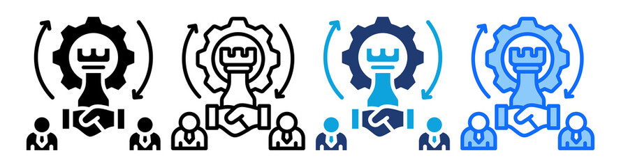 Strategic Partnerships icon Multi Style Vector Illustration