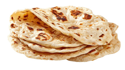 Indian Chapati, Tandoori Naan, and Roti Flatbread PNG on transparent background