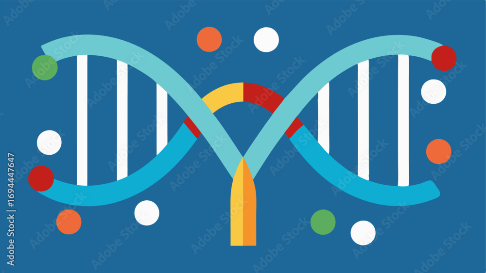 Poster dna structure a stylized double helix of dna with yl groups represented as small circles attached to