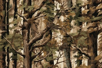 Tree camouflage pattern backgrounds outdoors woodland.