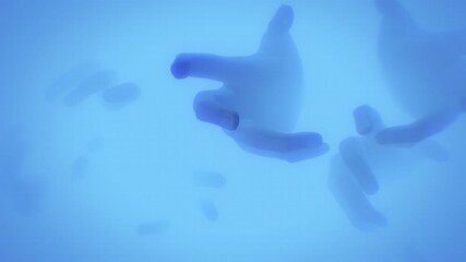 Ghostly dismembered hands emerging and appearing from out of nowhere.