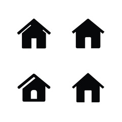 Obraz premium House Silhouette Icon, Home Silhouette Design, Modern House Silhouette, Family Home Silhouette, Simple House Silhouette
