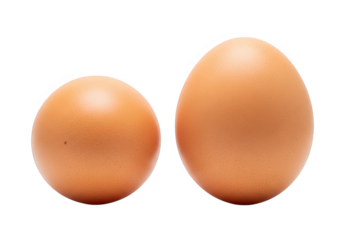 Two Brown Eggs Side by Side on a Transparent Background, Ideal for Nutrition, Cooking, and Breakfast-Themed Projects, Emphasizing Natural Food Sources
