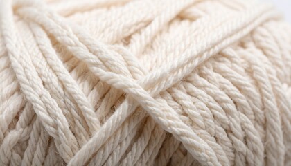 Close-up of beige yarn ball