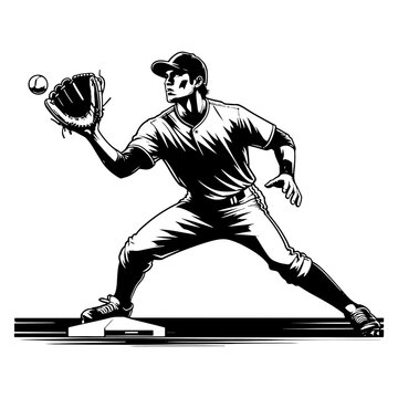 Infielder Awaits Throw At First Base