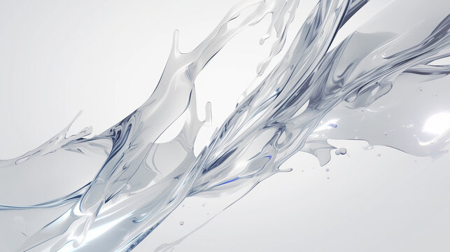 勢いよく飛び散る、透明な水のダイナミックなスプラッシュ