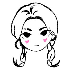 colorful girl doodle with accessories