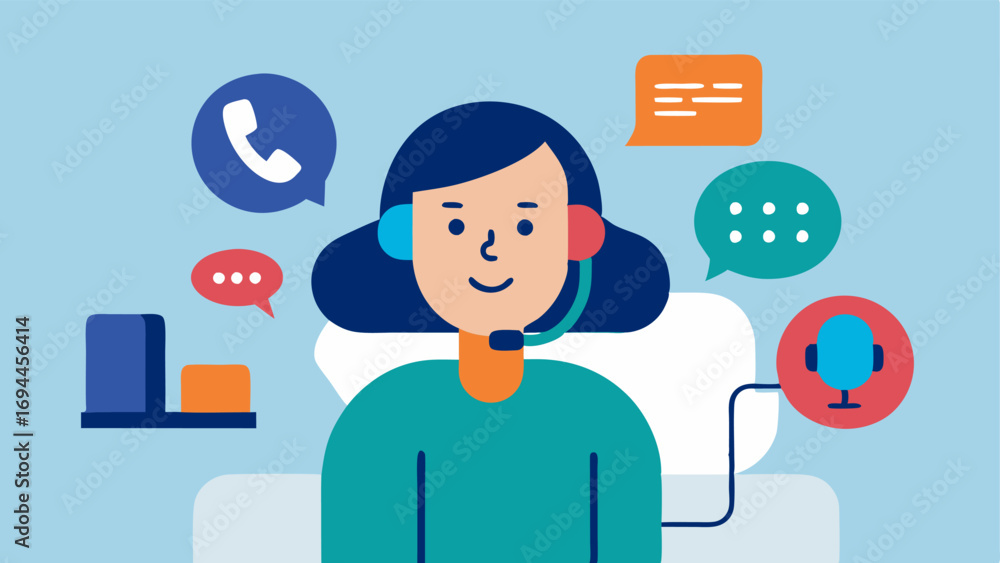 Poster crisis support a caring professional providing support on a phone call showing visual cues for commu