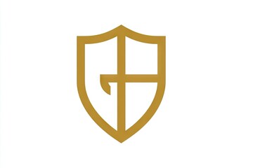 Gold shield emblem design.