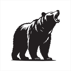 Bear silhouette vector illustration wildlife animal grizzly bear black bear walking mammal design art graphic