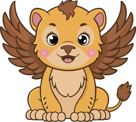 Obraz premium Cute Baby Dragon with Flame.