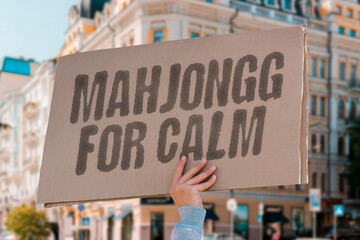 “Mahjongg For Calm” Tiles clicking soothe nerves and sharpen thought. MAHJONGG. TILE. CALM....