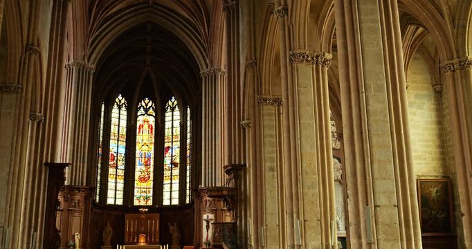 Inside the Saint Michael church. Dijon,  Cote d'Or department, France.