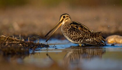 Bird wading in shallow water (1)