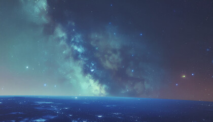 Fototapeta premium A breathtaking view of the Earth from space, showcasing a vibrant nebula.