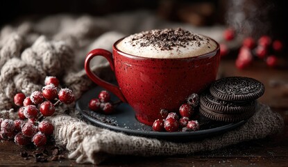 Hot Chocolate with Berries and Blanket