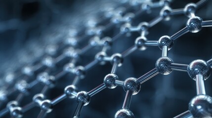 Graphene Background. Nanotechnology Research Concept with Molecular Structure Grid