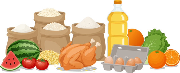 Simple Grocery Food Staples Icons